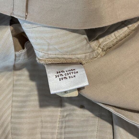 Peter Millar Seaside Men Shorts Brown Chino Linen Silk Crown Sport Golf Size 40 - Picture 4 of 9